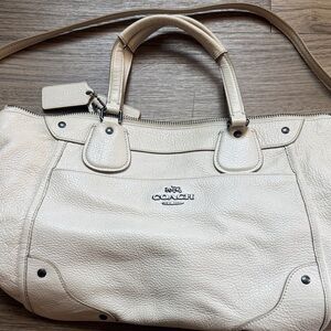Coach Off-White Leather Tote